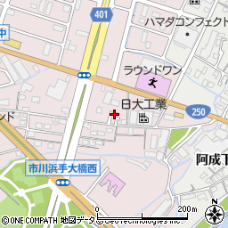 兵庫県姫路市飾磨区中島414-434周辺の地図