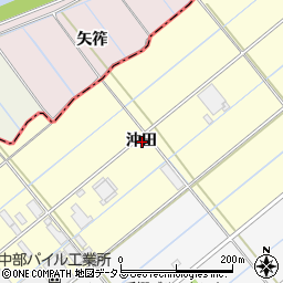 愛知県豊橋市下五井町沖田周辺の地図