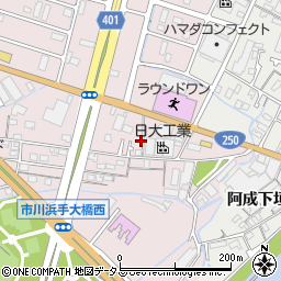 兵庫県姫路市飾磨区中島414-385周辺の地図