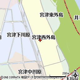 京都府京田辺市宮津西外島周辺の地図
