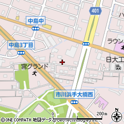 兵庫県姫路市飾磨区中島414-43周辺の地図