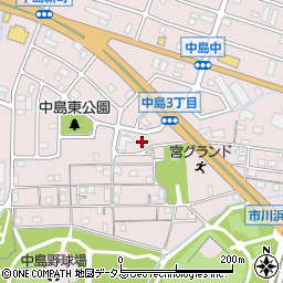 兵庫県姫路市飾磨区中島405-1周辺の地図