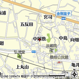 愛知県西尾市東幡豆町中屋敷周辺の地図