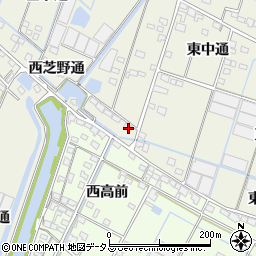 愛知県西尾市一色町酒手島西芝野通25周辺の地図