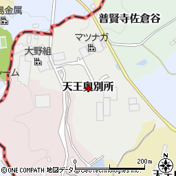 京都府京田辺市天王奥別所周辺の地図