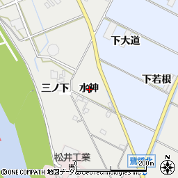 愛知県豊橋市下条西町水神周辺の地図