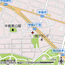 兵庫県姫路市飾磨区中島3丁目61周辺の地図