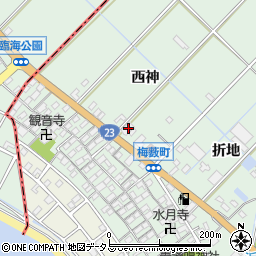 愛知県豊橋市梅薮町西神32周辺の地図