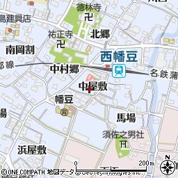 愛知県西尾市西幡豆町中村郷10周辺の地図