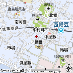 愛知県西尾市西幡豆町中村郷33周辺の地図