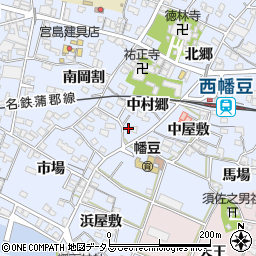 愛知県西尾市西幡豆町中村郷37周辺の地図