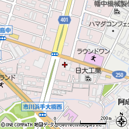 兵庫県姫路市飾磨区中島299周辺の地図