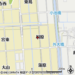 愛知県西尾市吉良町大島川原周辺の地図