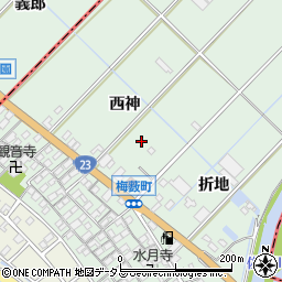 愛知県豊橋市梅薮町周辺の地図