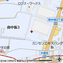 大阪府枚方市南中振3丁目周辺の地図