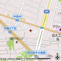 兵庫県姫路市飾磨区中島325周辺の地図