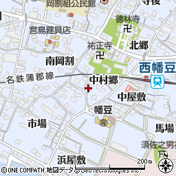 愛知県西尾市西幡豆町中村郷40周辺の地図