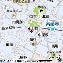 愛知県西尾市西幡豆町中村郷31周辺の地図