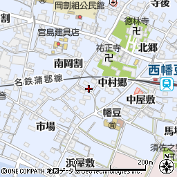 愛知県西尾市西幡豆町中村郷42周辺の地図