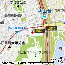 桃山台駅前周辺の地図