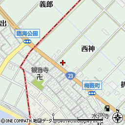 愛知県豊橋市梅薮町西神68周辺の地図
