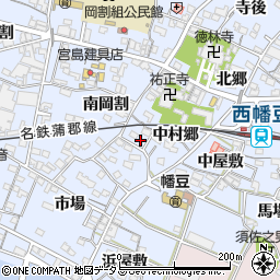 愛知県西尾市西幡豆町中村郷43周辺の地図