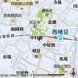 愛知県西尾市西幡豆町中村郷29周辺の地図