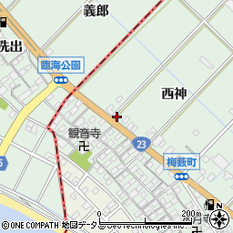 愛知県豊橋市梅薮町西神69周辺の地図