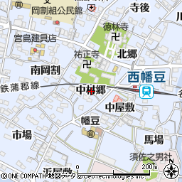 愛知県西尾市西幡豆町中村郷周辺の地図