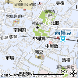 愛知県西尾市西幡豆町（中村郷）周辺の地図
