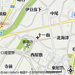 愛知県豊橋市石巻本町（十一面）周辺の地図