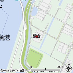 愛知県西尾市一色町坂田新田（築合）周辺の地図
