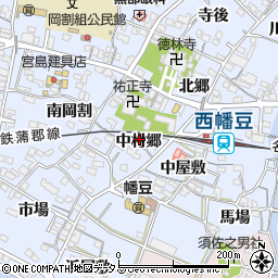 愛知県西尾市西幡豆町中村郷28周辺の地図