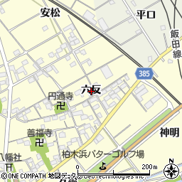 愛知県豊川市平井町六反周辺の地図