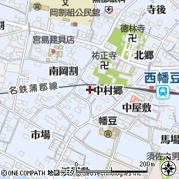 愛知県西尾市西幡豆町中村郷44周辺の地図