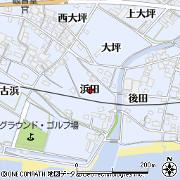 愛知県西尾市西幡豆町浜田周辺の地図