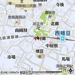 愛知県西尾市西幡豆町中村郷26周辺の地図