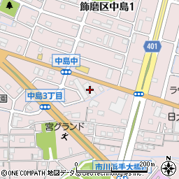 兵庫県姫路市飾磨区中島3丁目344周辺の地図