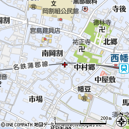 愛知県西尾市西幡豆町中村郷45周辺の地図