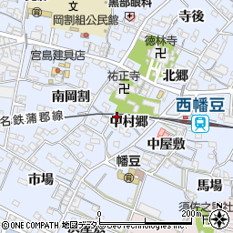 愛知県西尾市西幡豆町中村郷25周辺の地図