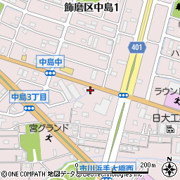 兵庫県姫路市飾磨区中島3丁目346周辺の地図
