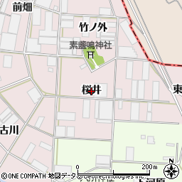 愛知県豊橋市長瀬町（桜井）周辺の地図