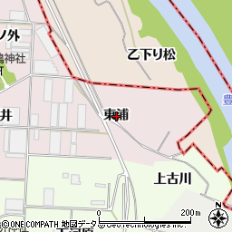 愛知県豊橋市長瀬町東浦周辺の地図