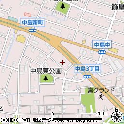兵庫県姫路市飾磨区中島3丁目145周辺の地図
