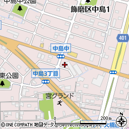 兵庫県姫路市飾磨区中島3丁目13周辺の地図