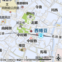 愛知県西尾市西幡豆町中村郷4周辺の地図