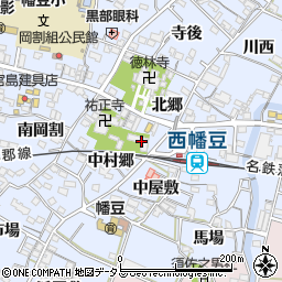 愛知県西尾市西幡豆町中村郷1周辺の地図