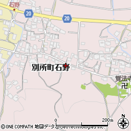 兵庫県三木市別所町石野824周辺の地図