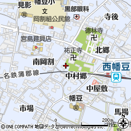 愛知県西尾市西幡豆町中村郷20周辺の地図