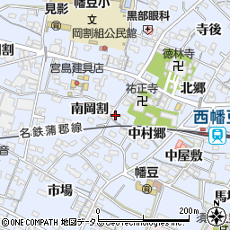 愛知県西尾市西幡豆町中村郷19周辺の地図